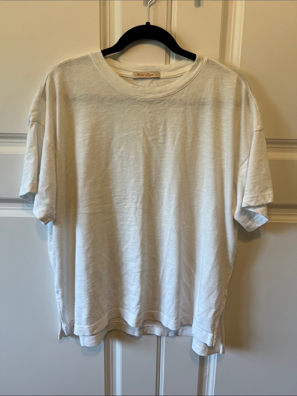 Marine Layer Boxy 100% Cotton Tee, White, L